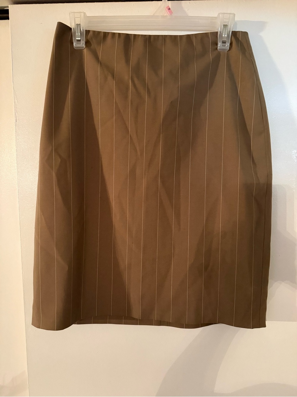 Ralph Lauren Brown Pinstripe Pencil Skirt